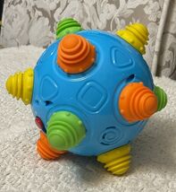 Bumble Ball Vibrating Bouncing &amp; Sound Sensory Toy Aqua Blue - WORKS!!! - $14.85