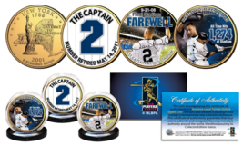 DEREK JETER Yankees Captain #2 Retired 24K Gold Plated NY Quarters 3-Coi... - £10.43 GBP