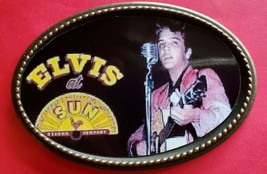 Elvis Presley At The Sun Recording Studio 1954 Epoxy Photo Music Belt Buckle - £14.27 GBP