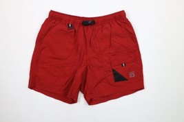 Vintage Eddie Bauer Mens Large Spell Out Belted Lined Above Knee Shorts Red - £31.61 GBP