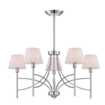 World Imports Millau 5-light Chrome Chandelier With Fabric Shade - £125.30 GBP