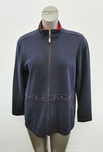 Cafe au Lait Women&#39;s Light Jacket Size 1X Full Zip Long Sleeve Mock Neck - £9.33 GBP