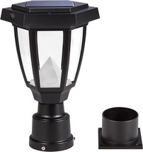 Outdoor Led Pole Lights Fixture Post Solar Lantern Black Yard Garden Pla... - £53.47 GBP