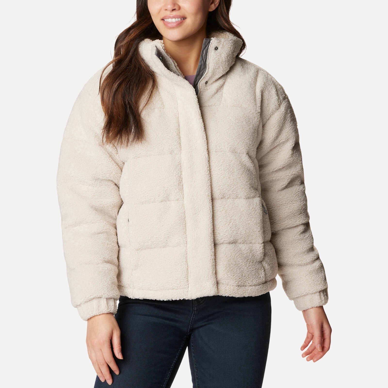 Columbia Women's Ruby Falls Novelty Jacket, Large, Dark Stone Doodle Sherpa