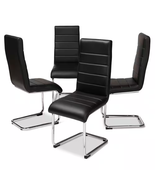 Marlys Black Faux Leather Upholstered Dining Chair (Set of 4) - €589,78 EUR