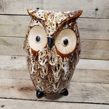 Elegant Expressions by Hosley Ceramic Owl Vase Drip Glaze 9&quot; Tall - £19.42 GBP