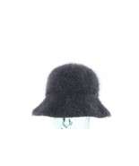 Vtg 90s Streetwear Blank Angora Rabbit Hair Blend Bucket Hat Cap Black W... - $57.37