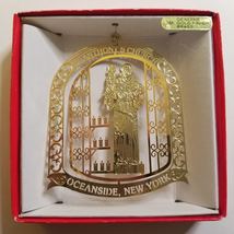 Nation&#39;s Treasures Ornament Oceanside New York St. Anthony&#39;s Church Gold Brass - £7.90 GBP