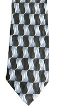 Facets Mens Black Blue Gray Check Silk Mens Neck Tie Necktie 57&quot; x 3.75&quot; - £3.92 GBP