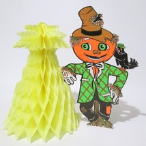 Vintage Beistle Scarecrow Tabletop Centerpiece Honeycomb Tissue Hallowee... - £15.11 GBP