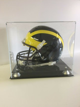 Football helmet display case with two tier silver risers NCAA NFL 85% UV... - $52.42