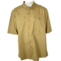 Sean John Mens 3XL 3-Pocket Taped Twill Woven Khaki Button Down Shirt - £24.65 GBP
