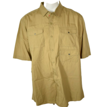 Sean John Mens 3XL 3-Pocket Taped Twill Woven Khaki Button Down Shirt - £24.62 GBP