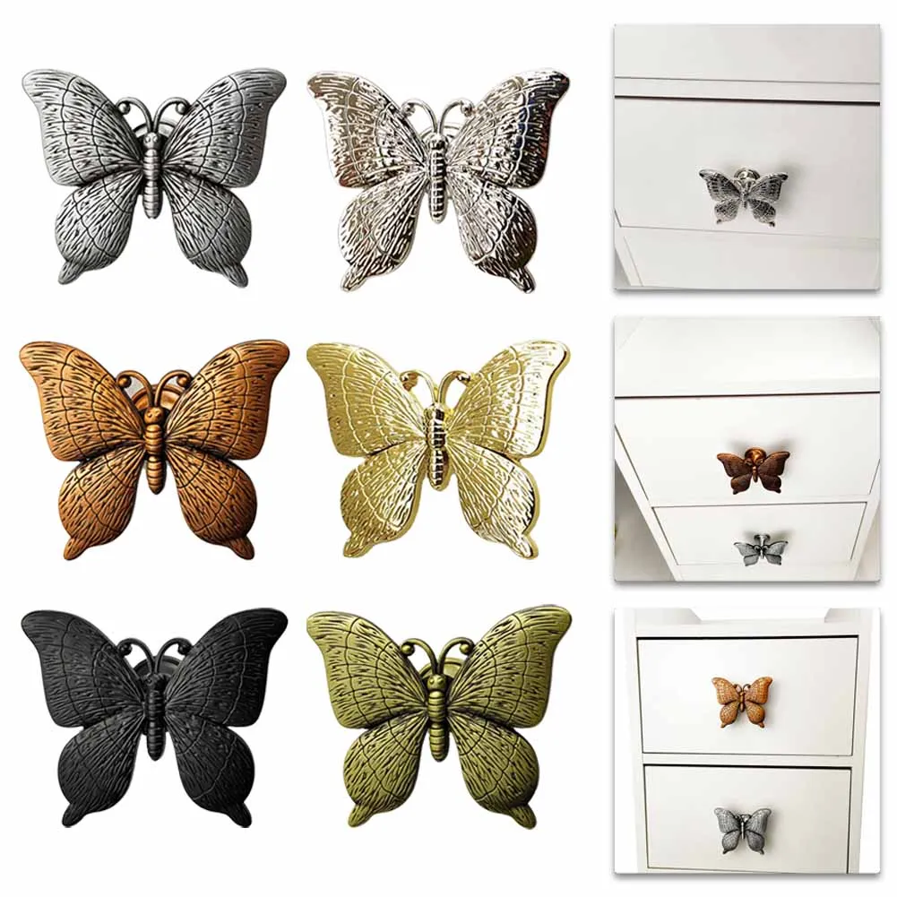 Drawer Handle Knobs Butterfly Shape Furniture Door Handle Wardrobe Cabine - £8.56 GBP+