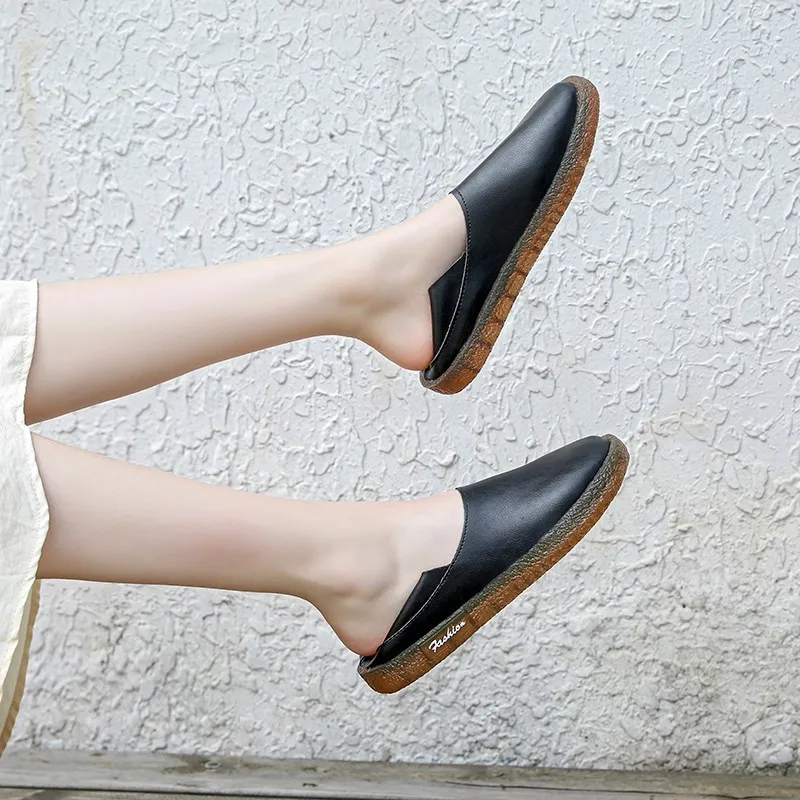  for women 2022 autumn new round head flat shoes beef tendon sole japanese flats casual thumb200