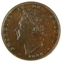 1826 Grande-Bretagne Farthing George V VF État British Foreign Pièce de ... - $73.81