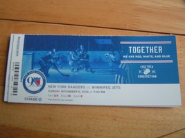 2016-17 NY Rangers Milestone Ticket Stub Hayes 3rd Star 11/6 Vs Winnipeg Jets - £4.74 GBP