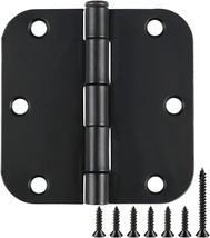 30 Pack Rounded Matte Black Door Hinges 3.5 Inch 5/8&quot; Radius Interior 3 ... - $34.57