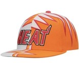 Mitchell &amp; Ness Snapback Cap/Hat Men&#39;s Shockwave NBA Miami Heat White/Or... - $28.04