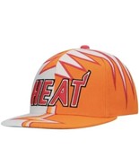 Mitchell &amp; Ness Snapback Cap/Hat Men&#39;s Shockwave NBA Miami Heat White/Or... - £22.05 GBP