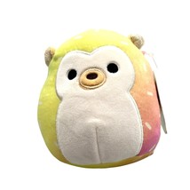 Squishmallow 5” BOWIE Hedgehog Pastel Rainbow Ombre Gold Sparkly Ears Plush - $12.86