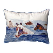 Betsy Drake Chincoteague Ponies Indoor Outdoor Pillow 16x20 - £37.59 GBP