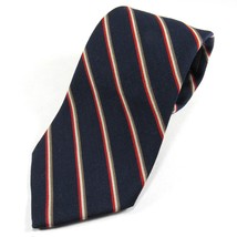 Lord &amp; Taylor Men&#39;s Wool Blend Tie Diagonal Stripes Navy Blue - £9.53 GBP