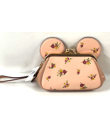 Coach X Disney Minnie Mouse Kisslock Wristlet Pink Floral Leather w/ Dus... - $3,386.83 MXN