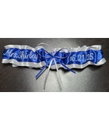 Mrs. Last Name and Date with Bows Custom Embroidered Wedding Garter Pers... - $19.00