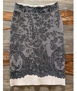 BCBG Maxazria Size XS Scarlett Bandage Nude Black Lace Printed Skirt - $20.56