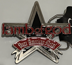 Lamb Of God Belt Buckle Heavy Metal Band Logo Steel Enamel Belt Buckle - £12.53 GBP