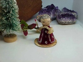 Vintage Christmas Ornament Paper Scrap Art Angel w/Candle - £8.03 GBP