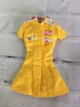 VTG Mattel Barbie Fashion Original Jeans Yellow Dress Floral Collar Pockets - £13.84 GBP