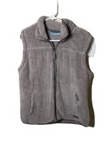 Free Country Frosty Pile Plush Fleece Vest Walnut Women&#39;s Zip Up Size Large - £6.17 GBP