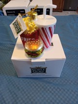 NIB Kurt Adler Fast Food Cheeseburger Fries Soda Glass Ornament Noble Ge... - $2.50