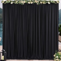 Black Backdrop Curtains for Parties 8ft x 10ft Polyester Photography Backdrop Dr - £39.34 GBP