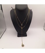 Charming Charlie Gold Tone Chain With Grey Stone Pendant Necklace - €11,67 EUR