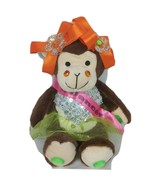 Dancer Monkey Sequin Tutu Jewels Bows  Plush Stuffed Toy 14&quot; - $19.45 CAD