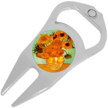 Sunflowers Golf Ball Marker Divot Repair Tool Bottle Opener - £9.40 GBP