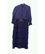 Purple Cocktail Dress with Bolero Jacket, Bejeweled Bodice, R &amp; M Richar... - $926.44 MXN
