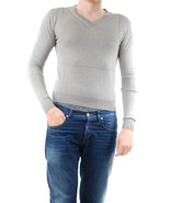 KRIS VAN ASSCHE Mens Sweater Pullover V-Neck Long Sleeve Casual Grey Siz... - £168.91 GBP
