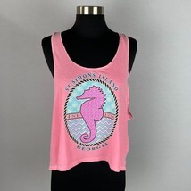 St Simons Island T-Shirt Womens Sleeveless Seahorse Georgia Pink L - $11.69