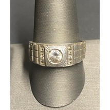 MEN&#39;S 925 STERLING SILVER AND CLEAR GEMS  RING SIZE 10.25 SKY - $41.18