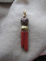 Red Jasper &amp; Copper tone Heart pendant. - $15.00