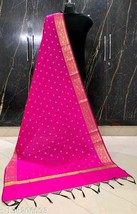 Indian Banarasi Dupatta Floral Zari work /Art Silk Woven Brocade Long  Scarve - £19.63 GBP