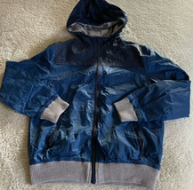 Tucker + Tate Boys Blue Color Block Gray Cuffs Hooded Windbreaker Jacket... - $19.60