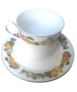 Holiday Turkey by American Atelier Footed Cup &amp; Saucer Set 7032-45 Fall ... - $15.51