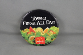 Vintage McDonalds Pin - McSalad Tossed Fresh Everyday - Celluloid Pin - $15.00