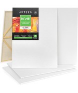 5 PACK ARTEZA Stretched Canvas 36x48" Blank White Large Canvas Acrylic Oil Gouac - $148.45