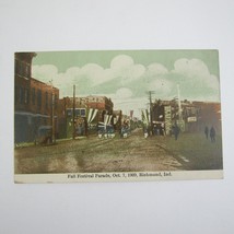Antique Richmond Indiana Postcard Fall Festival Parade October 7, 1909 UNPOSTED - £15.71 GBP